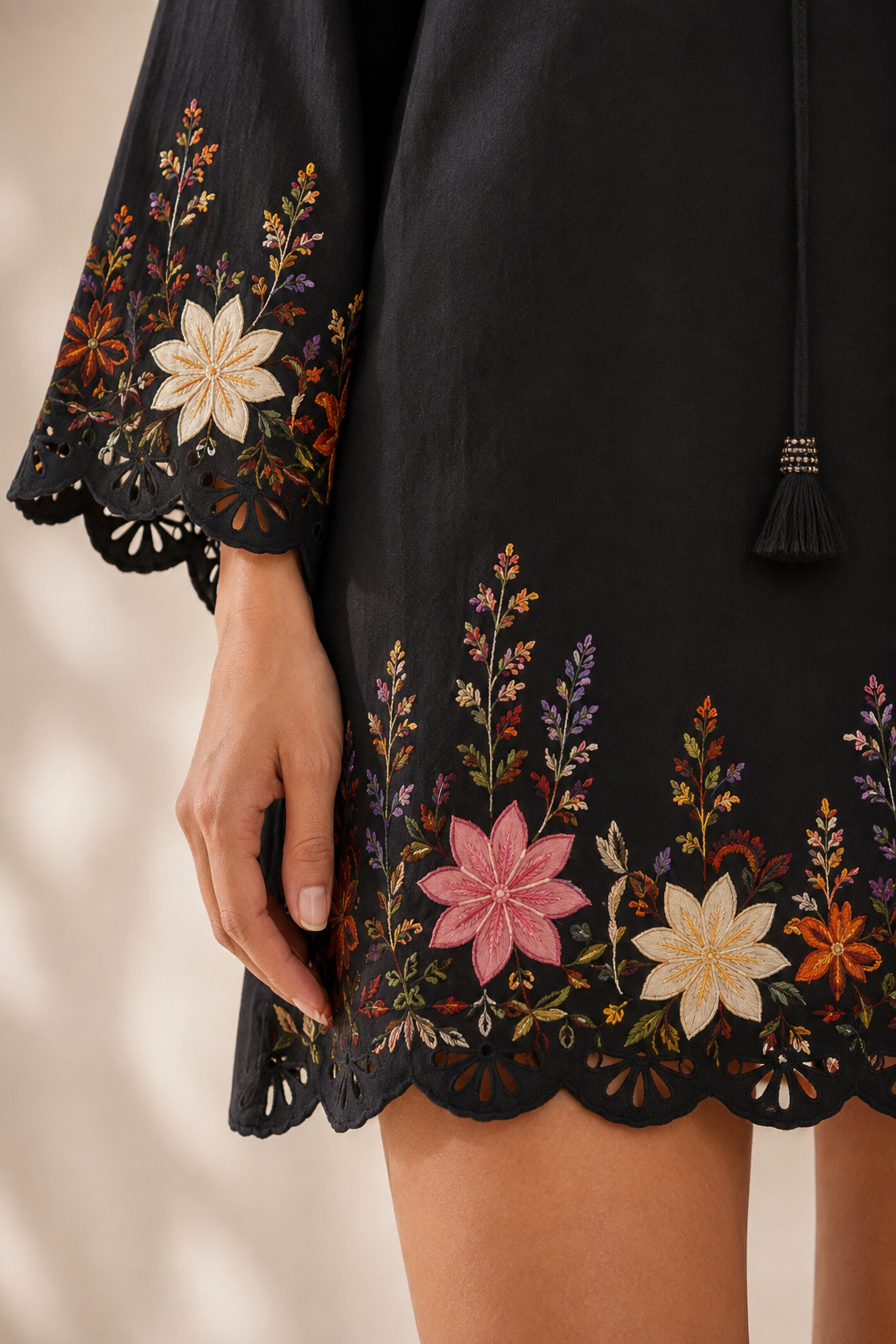 Midnight Wildflower Linen Dress