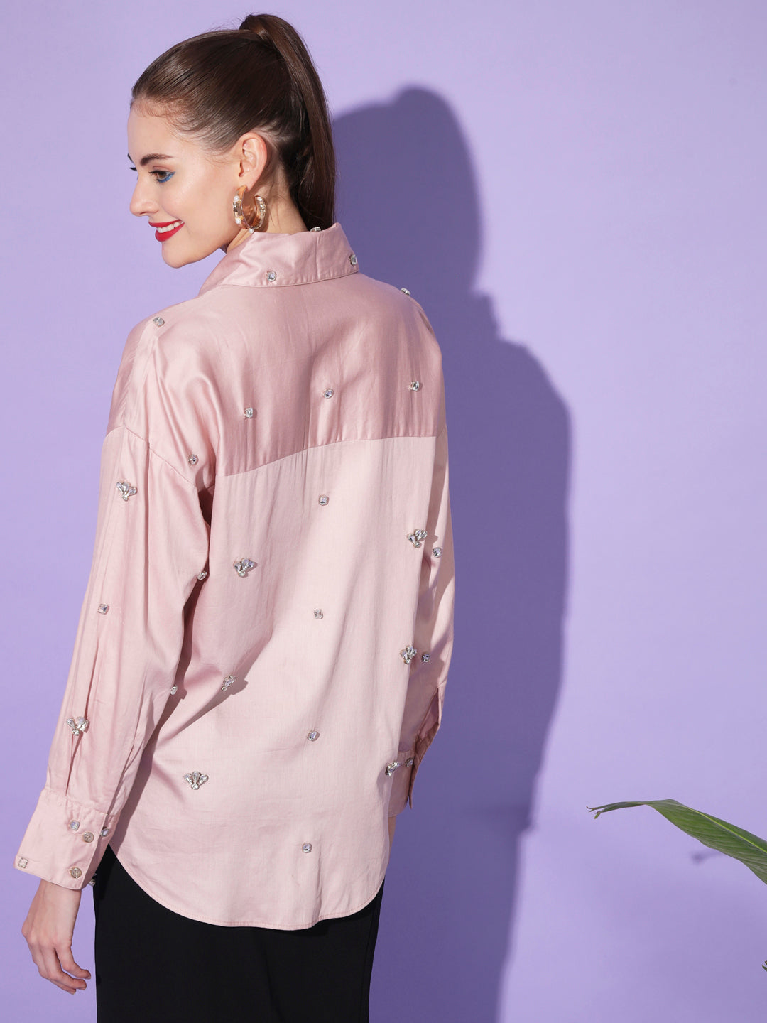 Pink Embroidered Shirt