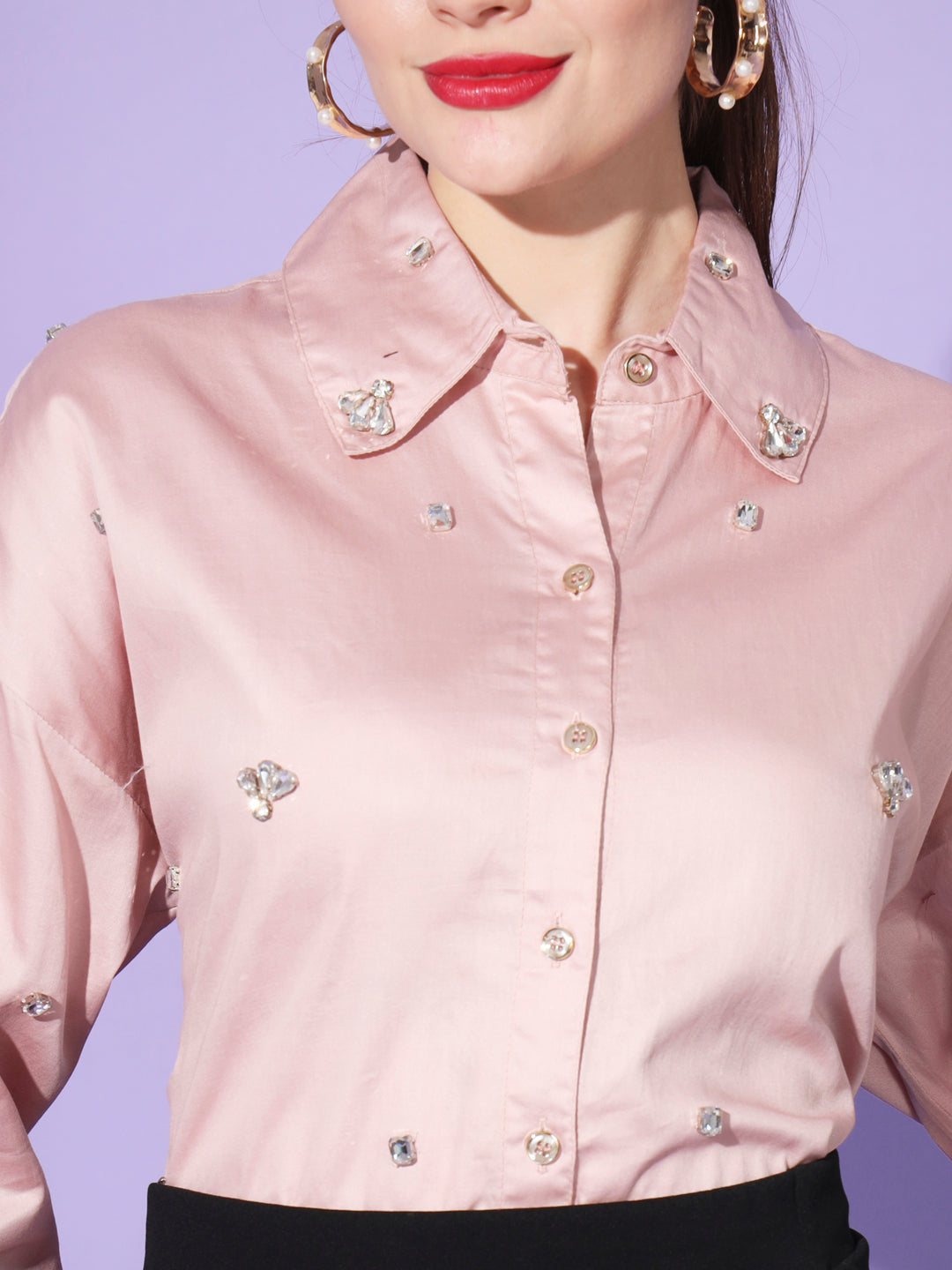 Pink Embroidered Shirt
