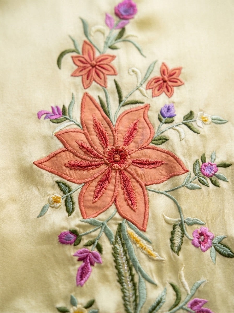 Sunlit Lily Embroidered Dress