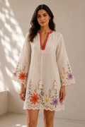 Ivory Meadow Appliqué Dress