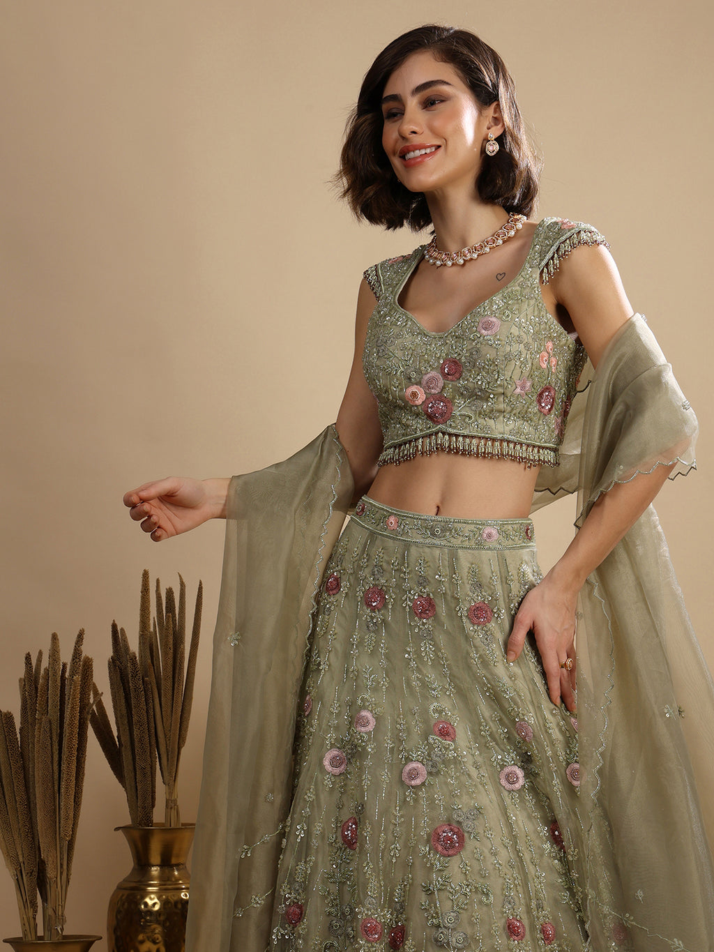 Dewdrop Floral Lehenga