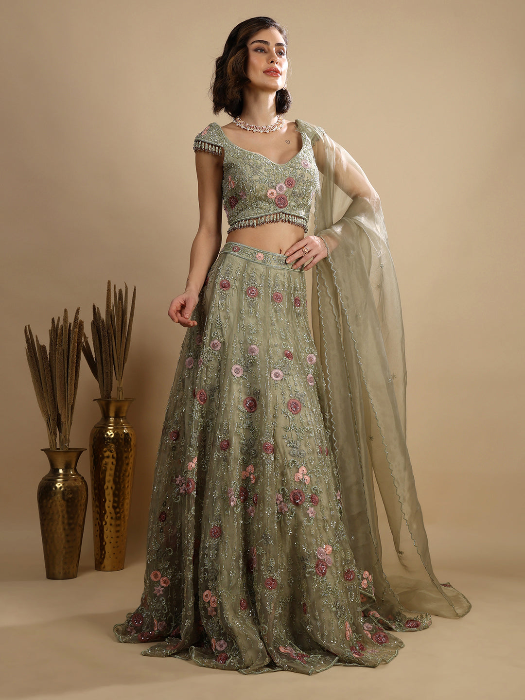 Dewdrop Floral Lehenga.
