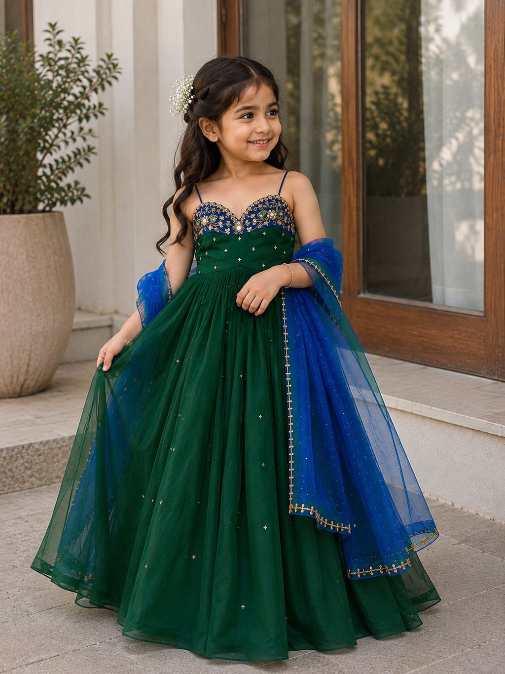 Emerald Enchanted Bloom Gown