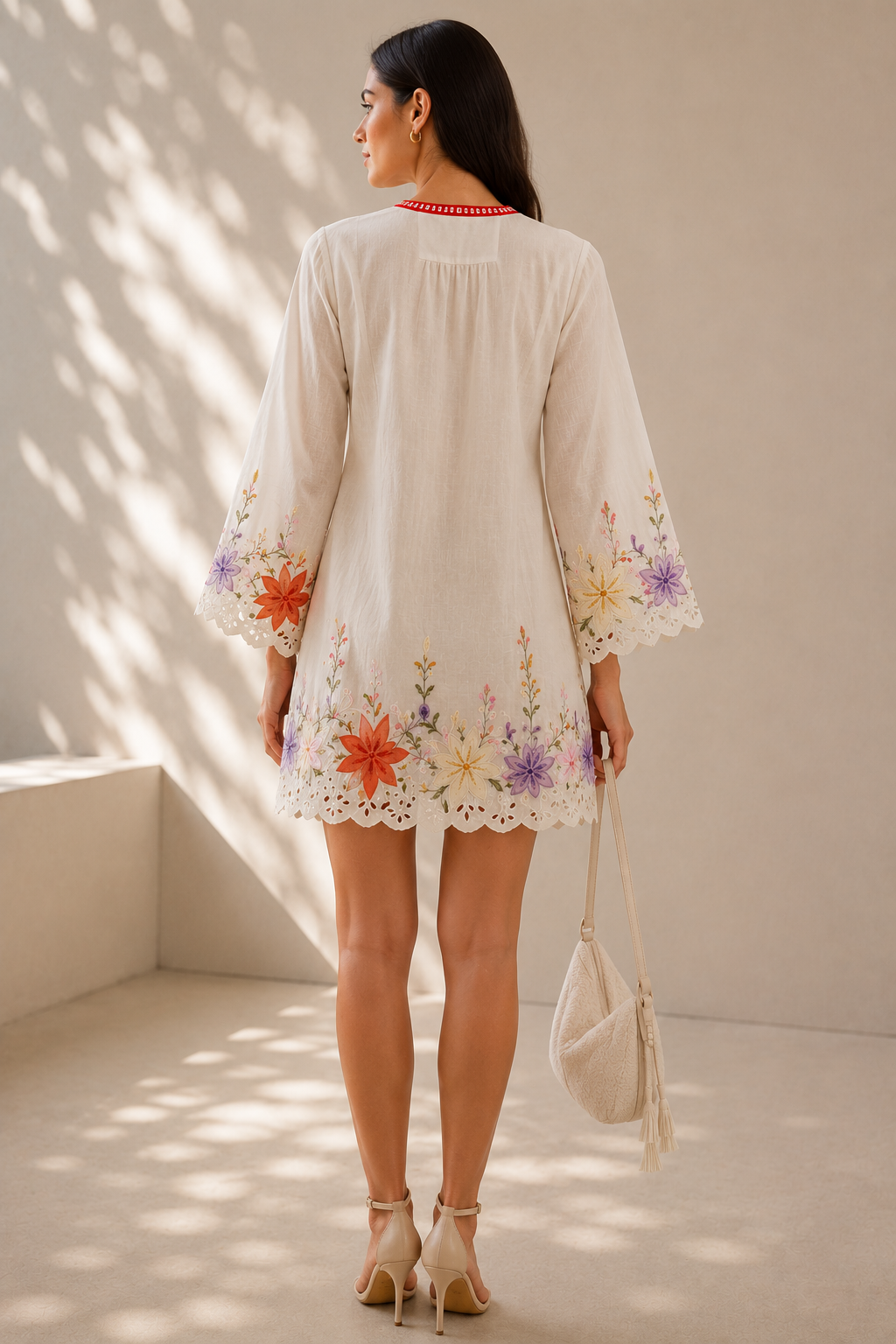Ivory Meadow Appliqué Dress