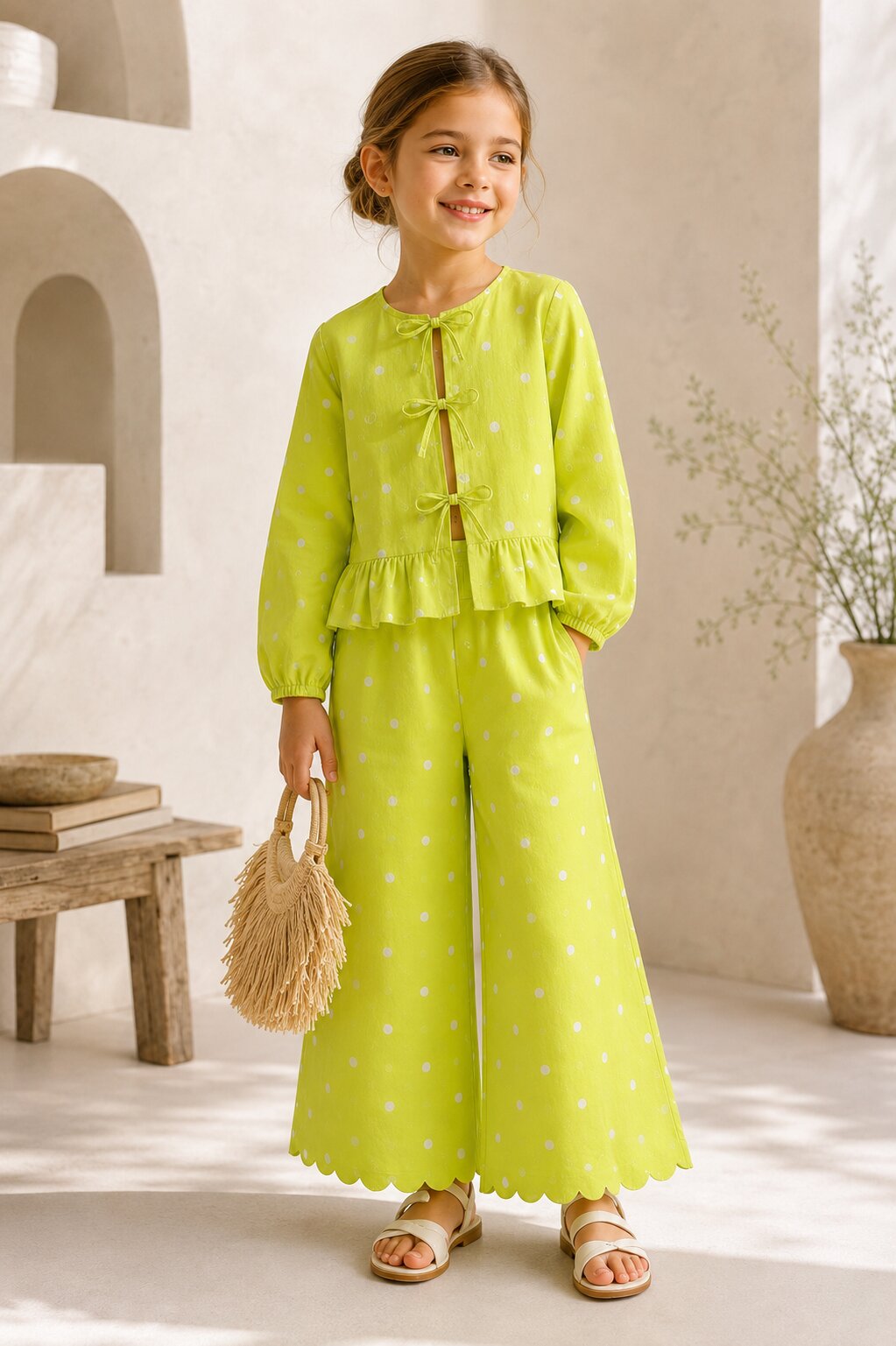 Lime Sorbet Tie-Front Co-ord Set