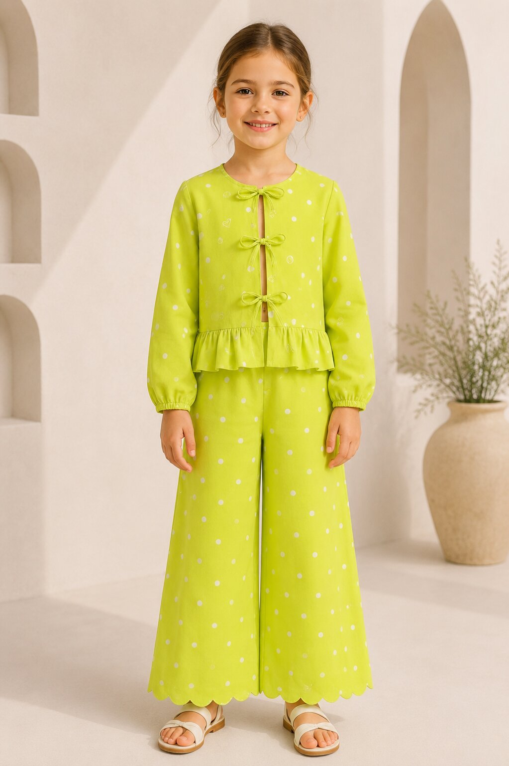 Lime Sorbet Tie-Front Co-ord Set