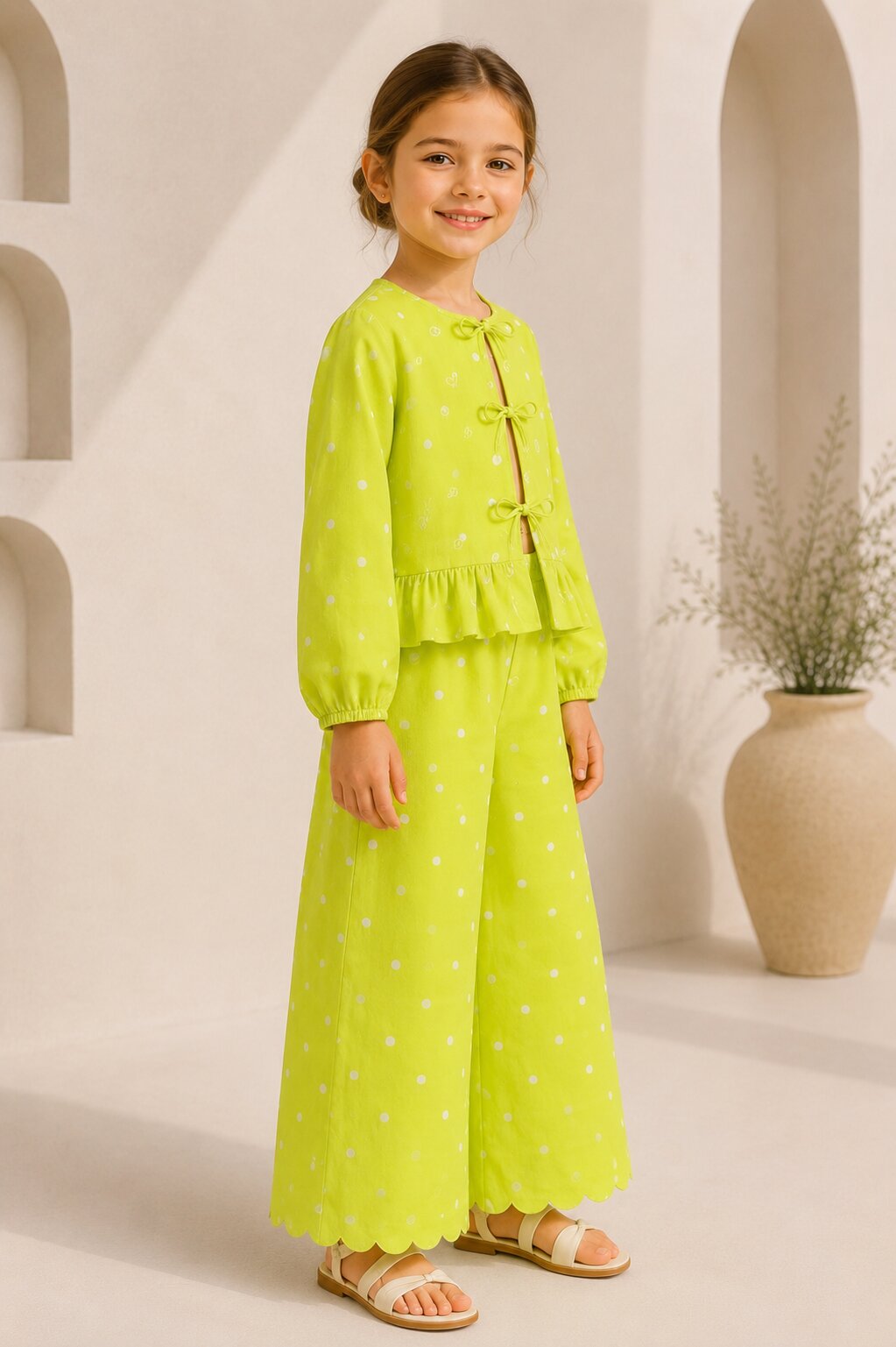 Lime Sorbet Tie-Front Co-ord Set